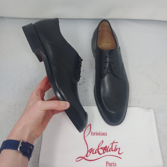 CHRISTIAN LOUBOUTIN Black A Mon Homme Leather Brogue Shoe - Picture 3 of 11